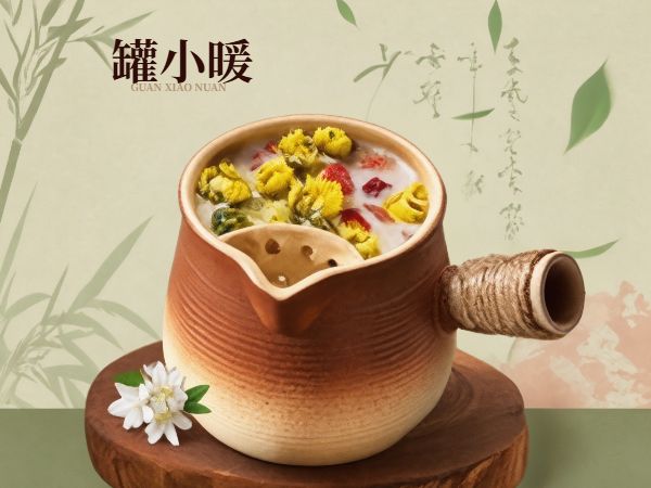 罐罐烤奶养生奶茶复古菜品图